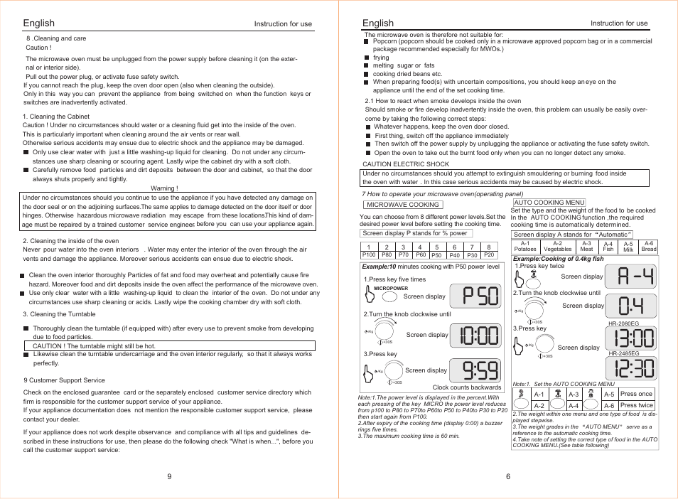Т³гж 9, English | haier HR-2080EG User Manual | Page 9 / 10