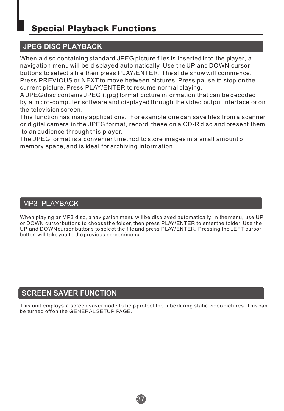 Special playback functions | haier TCR20 User Manual | Page 38 / 48