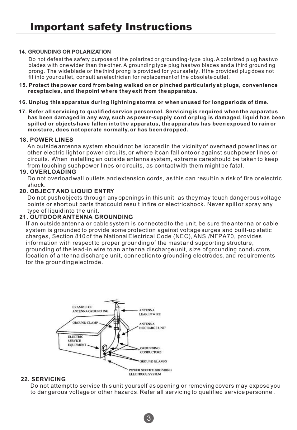Important safety instructions | haier TCR20 User Manual | Page 4 / 48