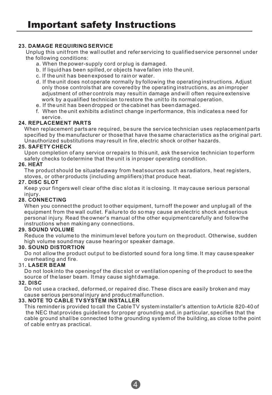 Important safety instructions | haier TCR20 User Manual | Page 5 / 48