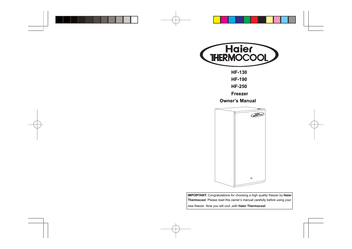 haier THERMOCOOL HF-250 User Manual | 6 pages