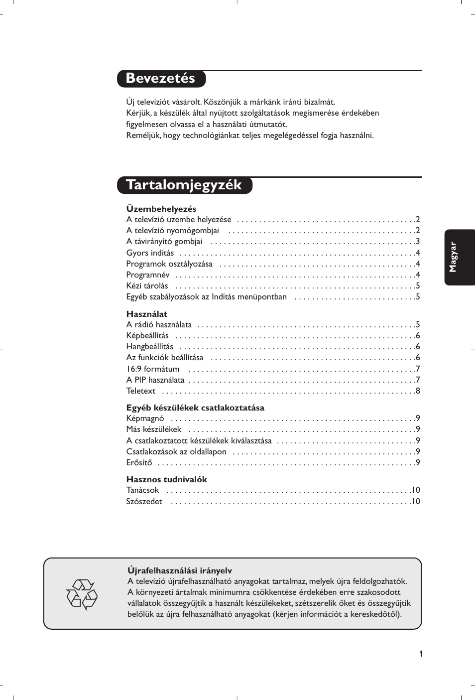 Bevezetés tartalomjegyzék | Philips 28PW6618 User Manual | Page 23 / 84