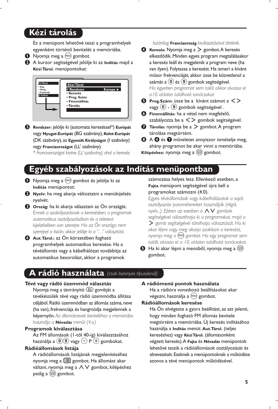 A rádió használata | Philips 28PW6618 User Manual | Page 27 / 84