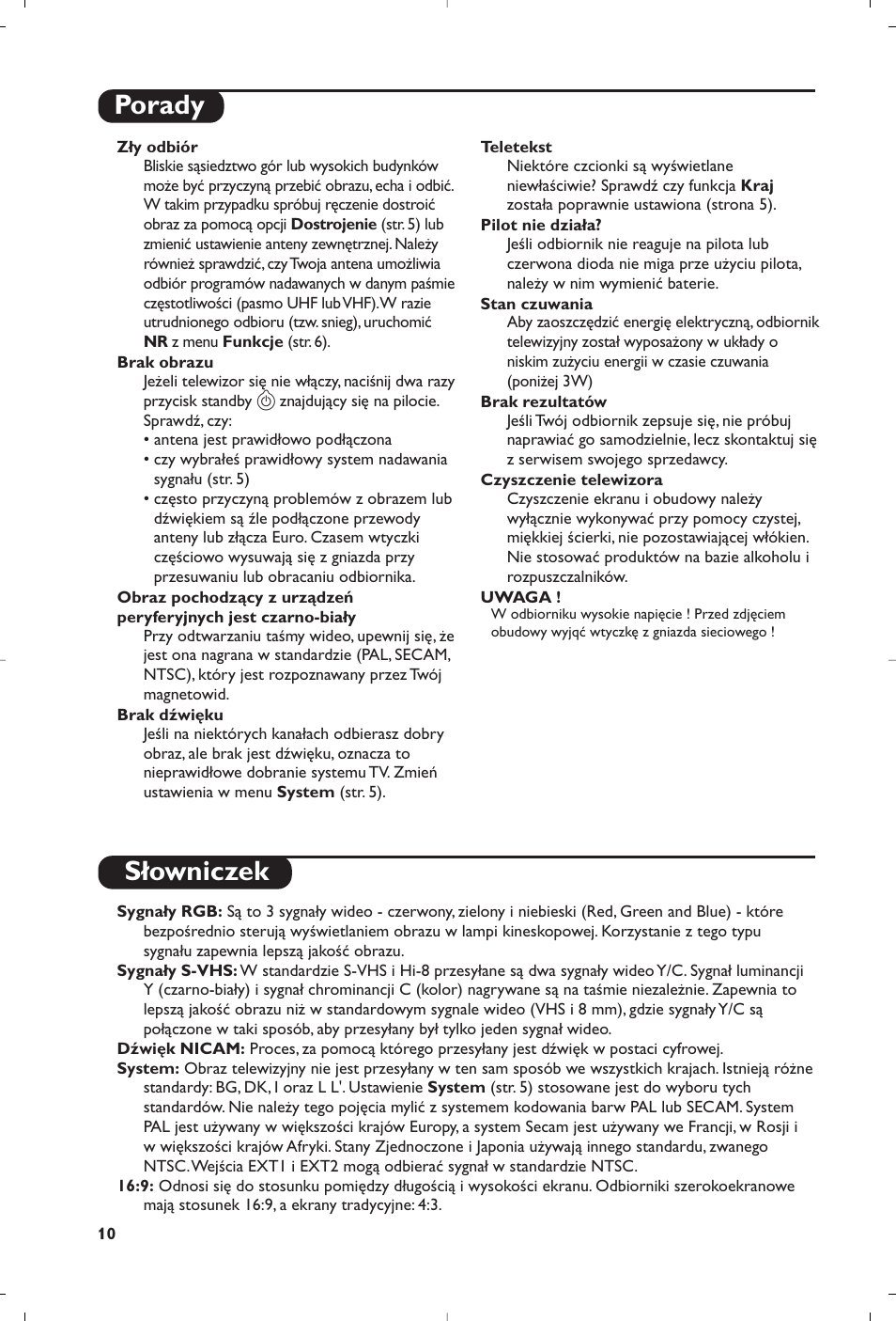 Porady słowniczek | Philips 28PW6618 User Manual | Page 52 / 84