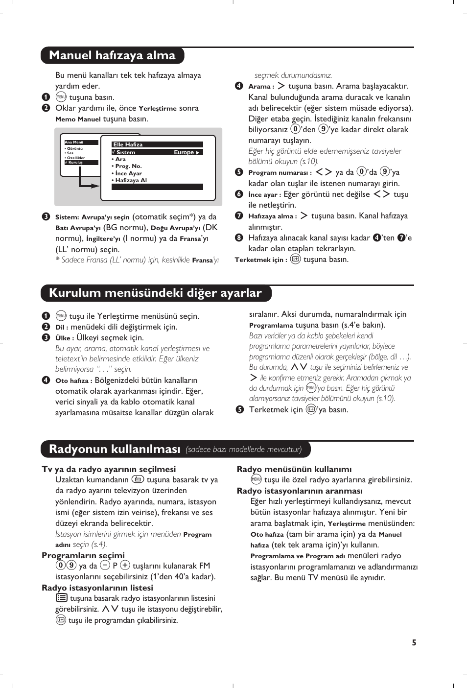 Radyonun kullan›lmas | Philips 28PW6618 User Manual | Page 77 / 84