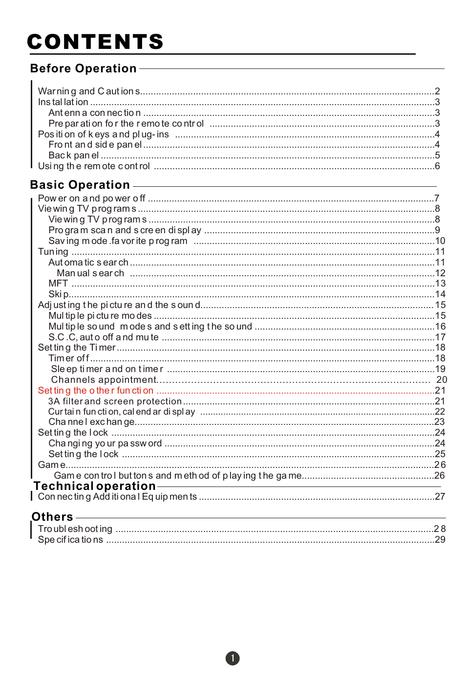 haier 29FA18 User Manual | Page 2 / 31