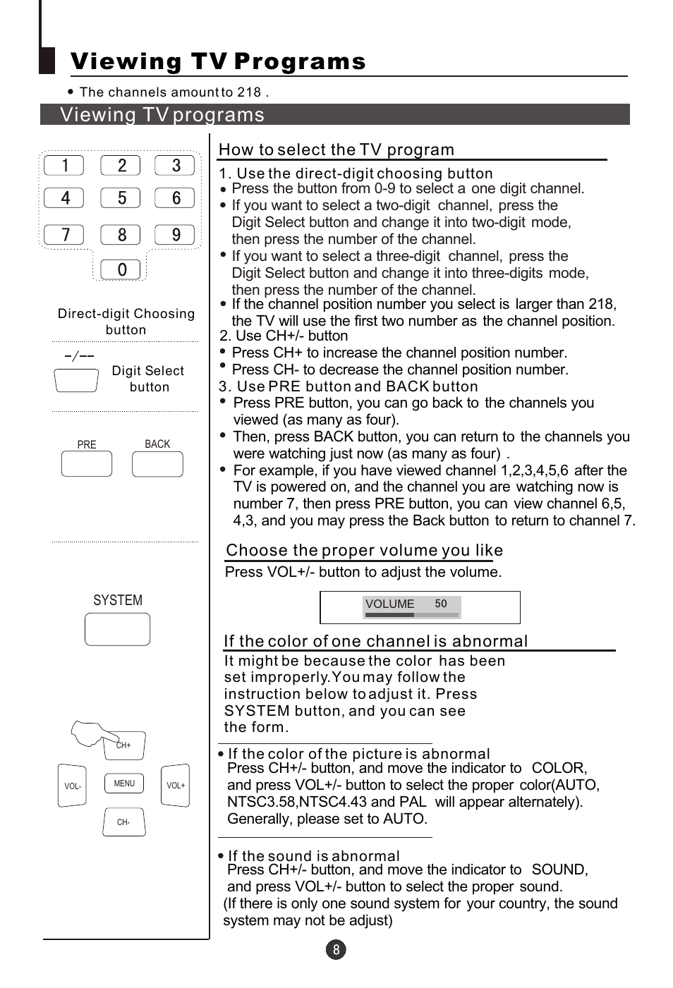Т³гж 9, Viewing tv programs | haier 29FA18 User Manual | Page 9 / 31