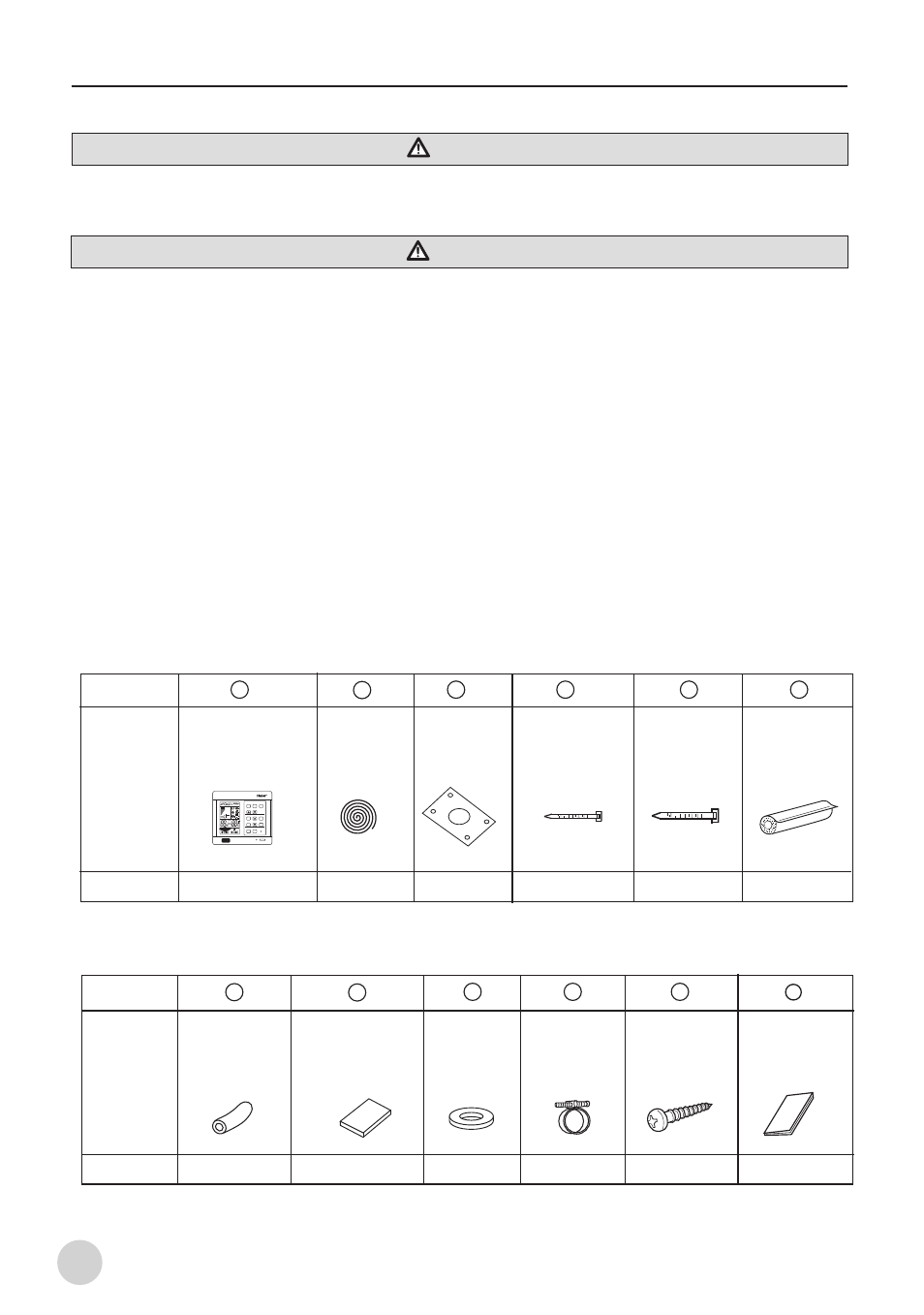 Installation instruction, Notice warning, Accessories attached with the unit | Installation tools, No. shape & name amount, Little wire clamp buckle, Wire controller (signal wire), Screw, Signal wire, Install | haier AB212BCBAA User Manual | Page 24 / 38