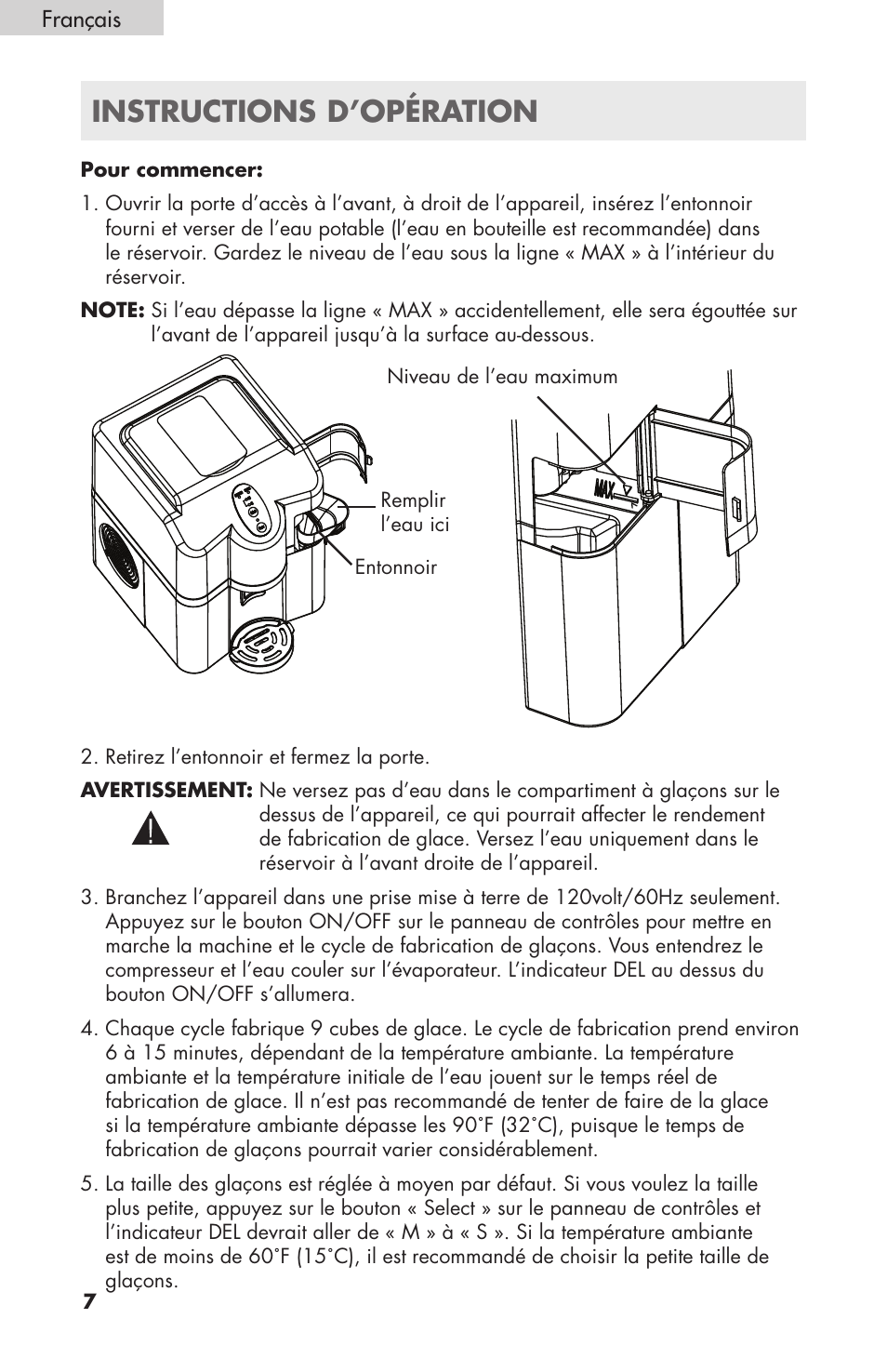 Instructions d’opération | haier HPIMD25B User Manual | Page 19 / 36