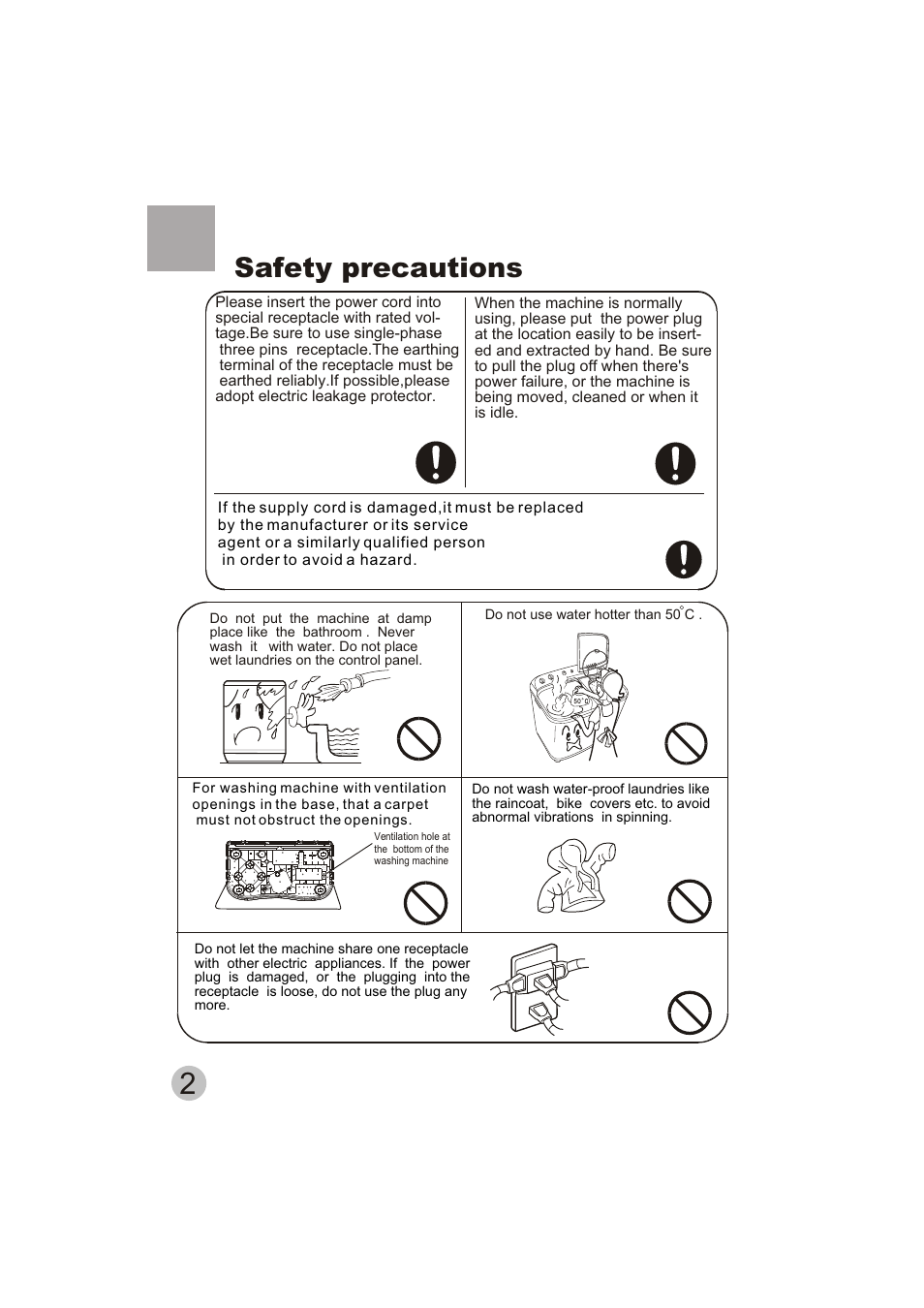 Safety precautions | haier HWM80-113S User Manual | Page 4 / 19