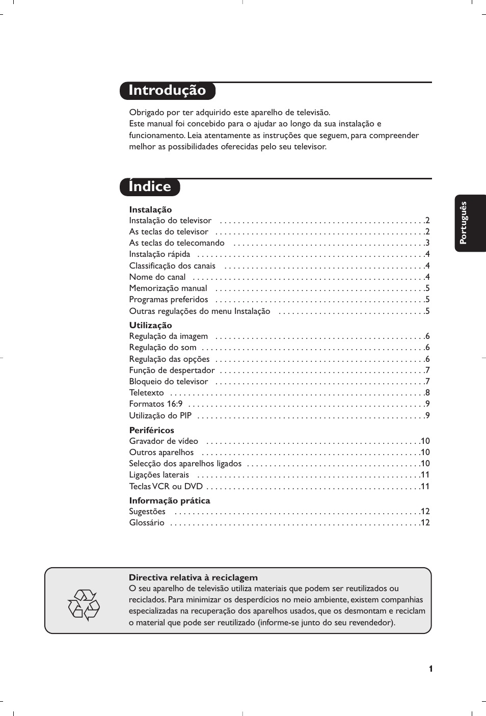 Introdução índice | Philips 32PW8819 User Manual | Page 27 / 112