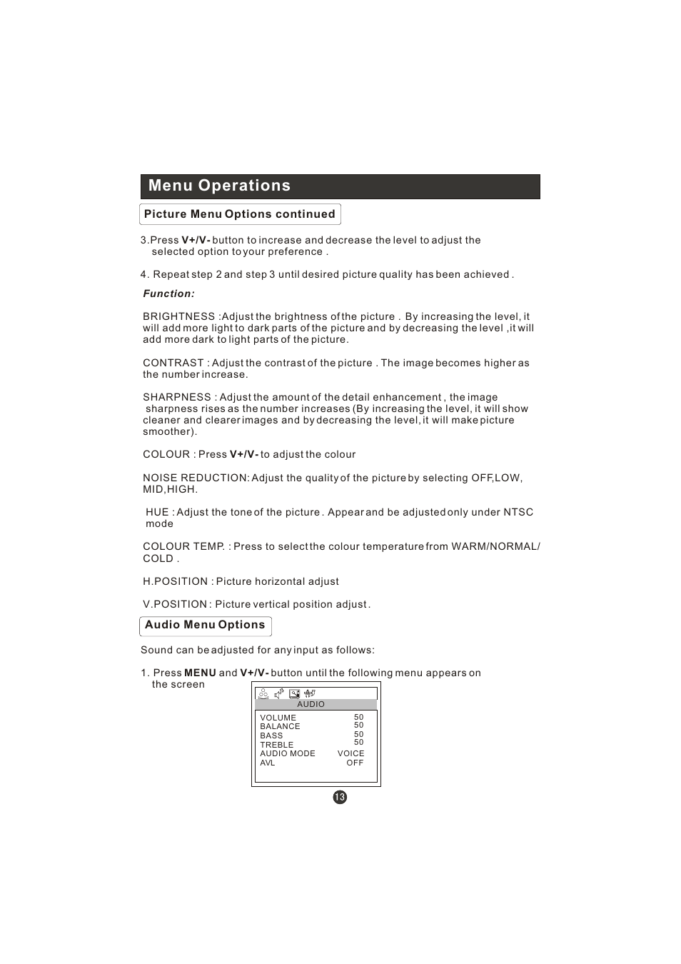 Menu operations | haier WL22T1 User Manual | Page 15 / 27