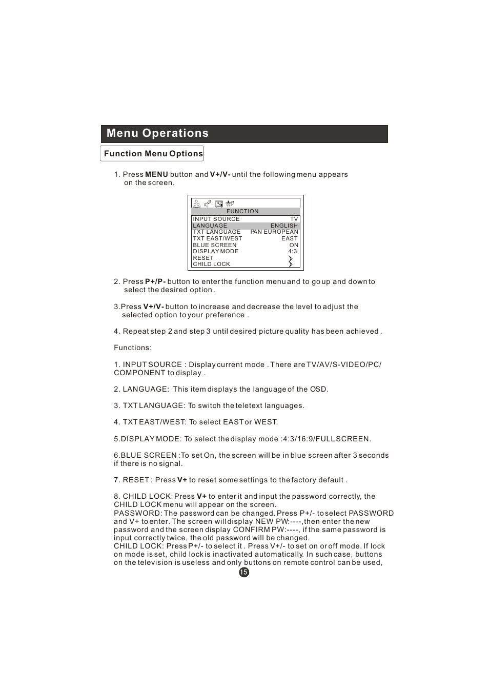 Menu operations | haier WL22T1 User Manual | Page 17 / 27