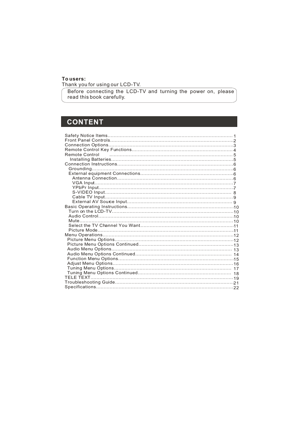 Content | haier WL22T1 User Manual | Page 2 / 27