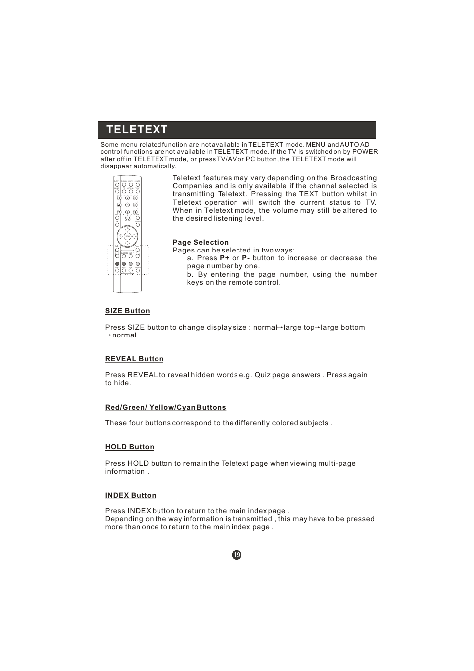 Teletext | haier WL22T1 User Manual | Page 21 / 27