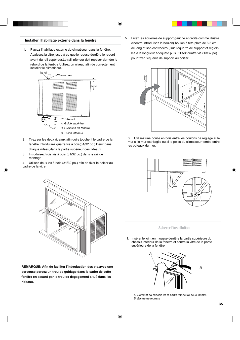 Achever l’installation | haier ESA424K-L User Manual | Page 35 / 44