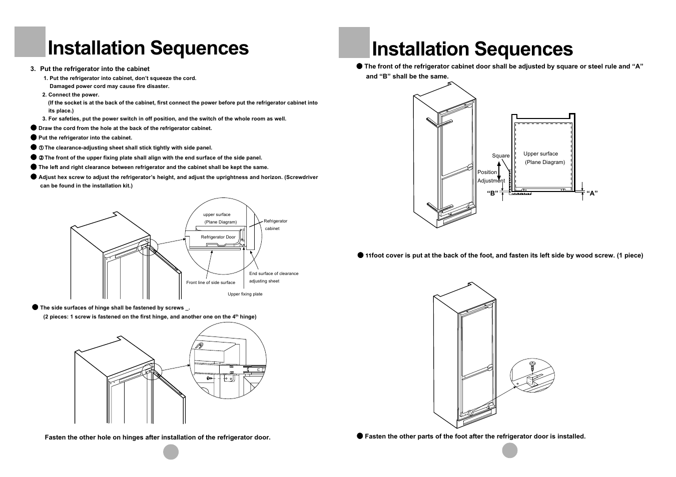 Installation sequences | haier HRF-305 User Manual | Page 19 / 23
