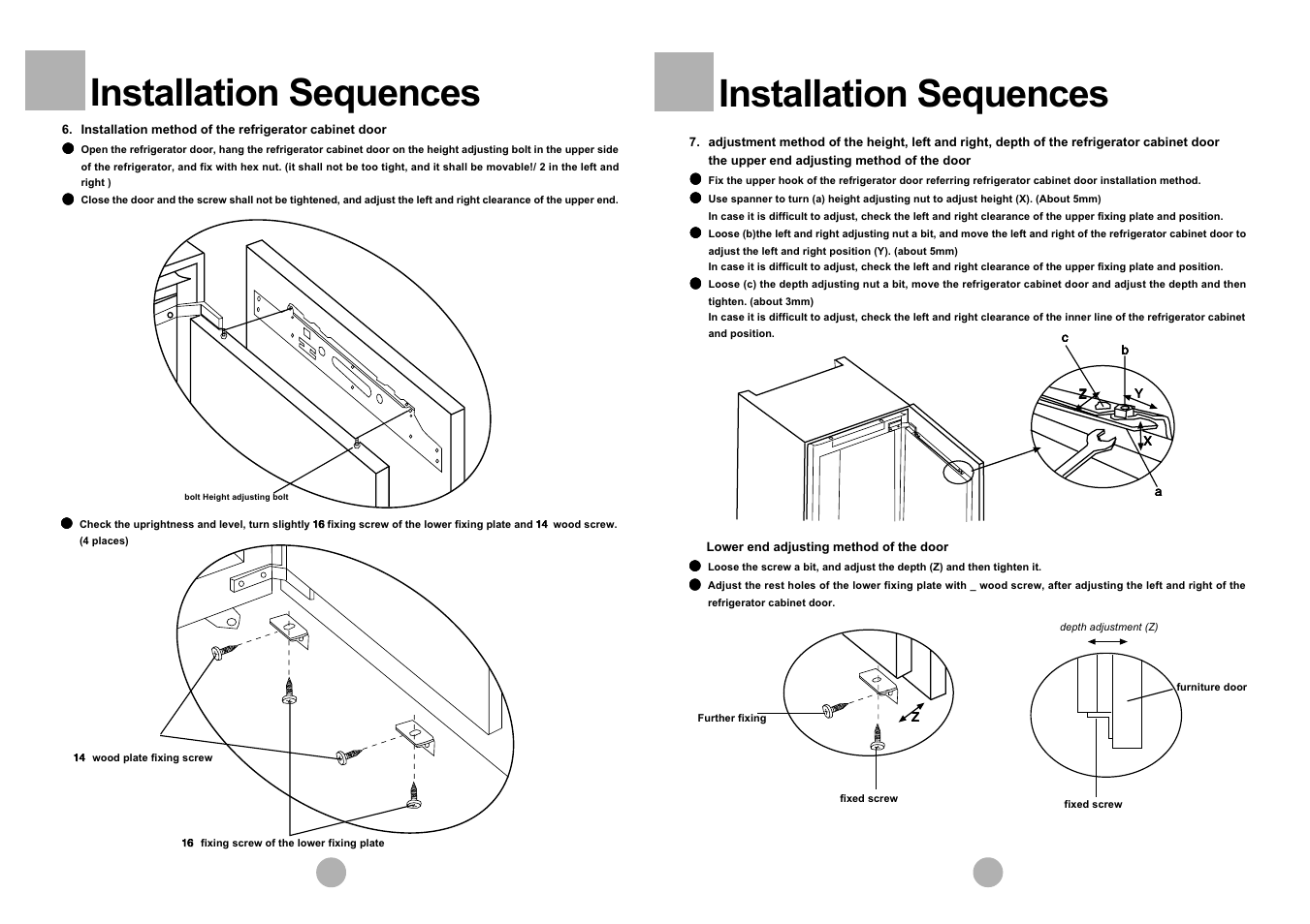 Installation sequences | haier HRF-305 User Manual | Page 21 / 23