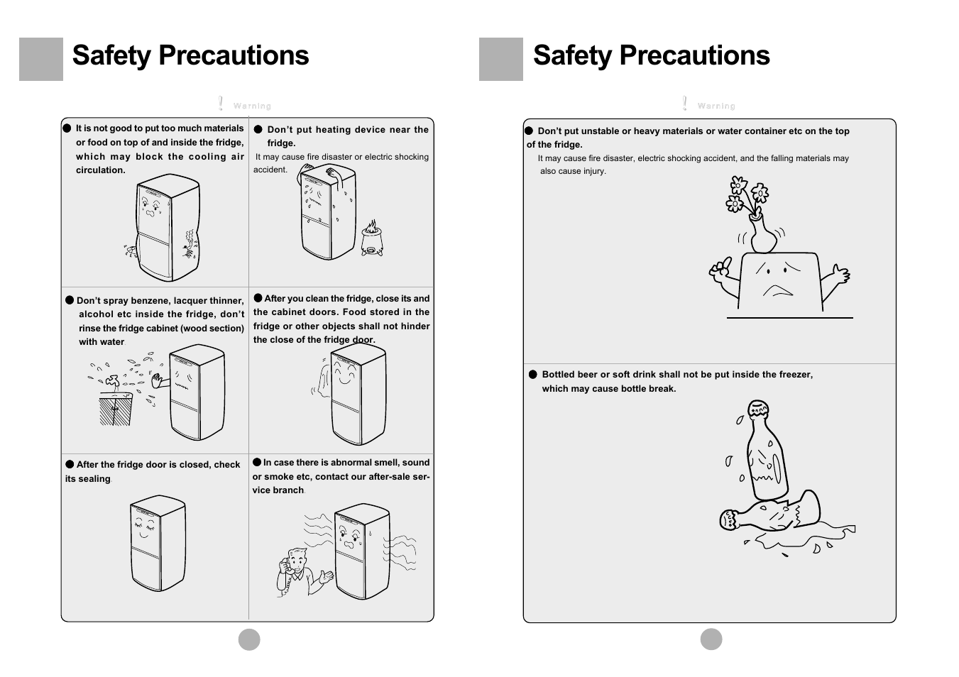 Safety precautions, Haier hai er haier haier haie r haie r | haier HRF-305 User Manual | Page 4 / 23