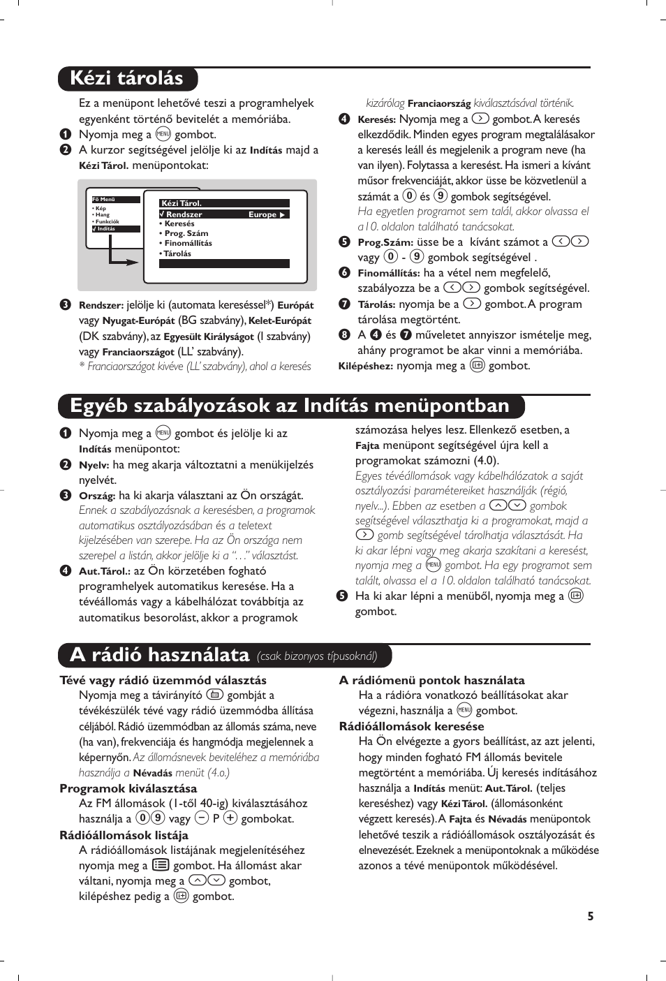 A rádió használata | Philips 28PW6008 User Manual | Page 27 / 84