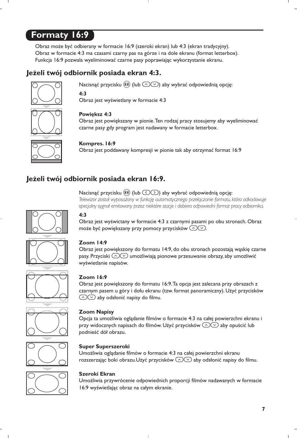 Formaty 16:9 | Philips 28PW6008 User Manual | Page 49 / 84