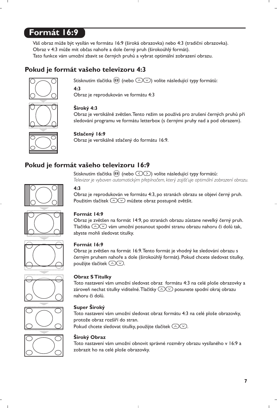 Formát 16:9 | Philips 28PW6008 User Manual | Page 59 / 84