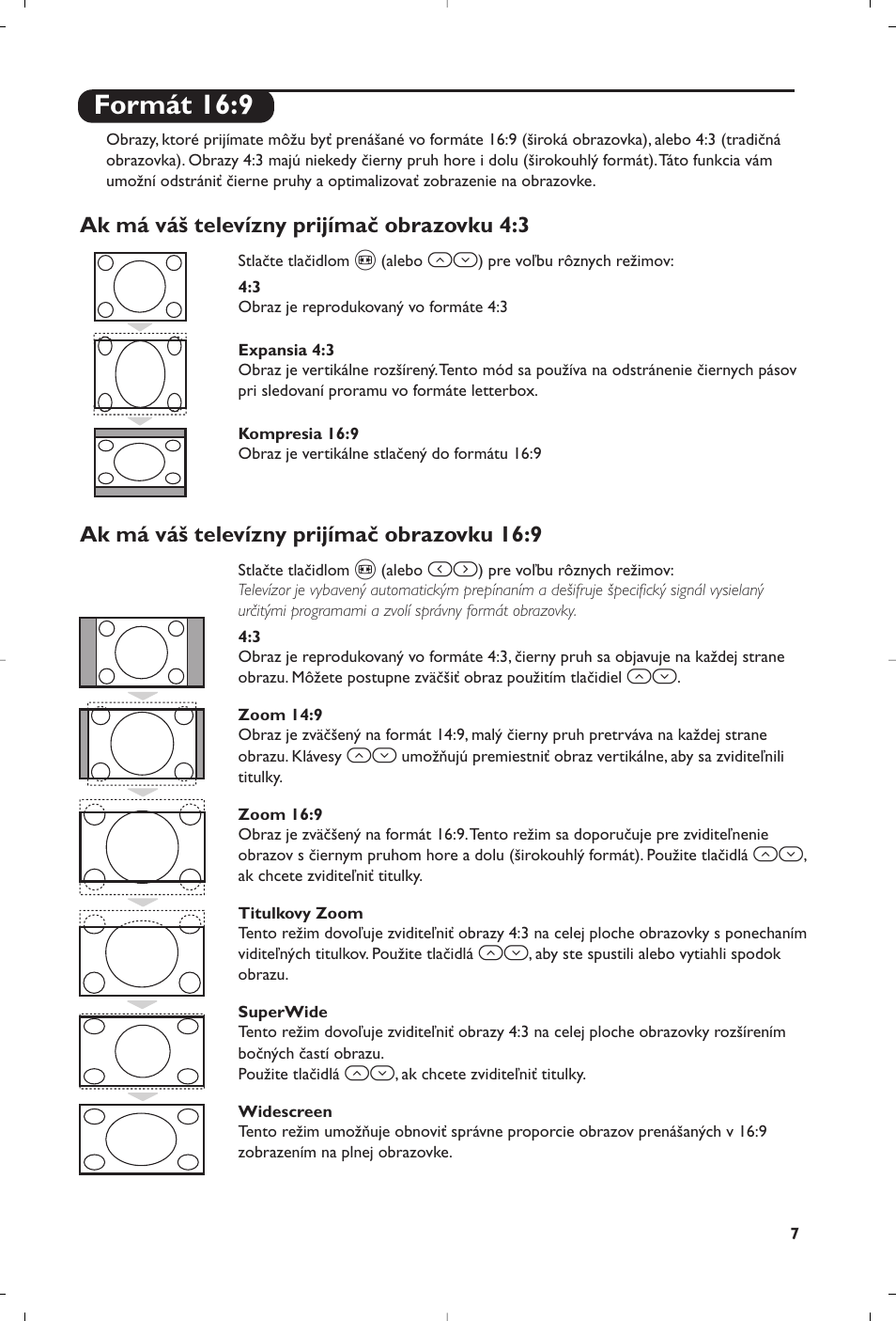 Formát 16:9 | Philips 28PW6008 User Manual | Page 69 / 84