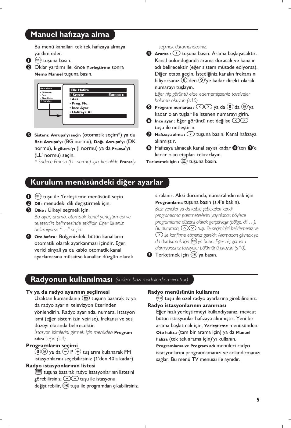 Radyonun kullan›lmas | Philips 28PW6008 User Manual | Page 77 / 84