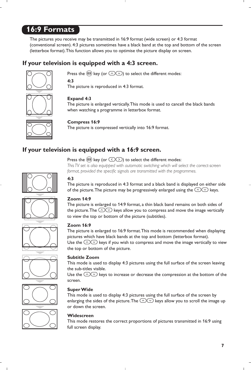 9 formats | Philips 28PW6008 User Manual | Page 9 / 84