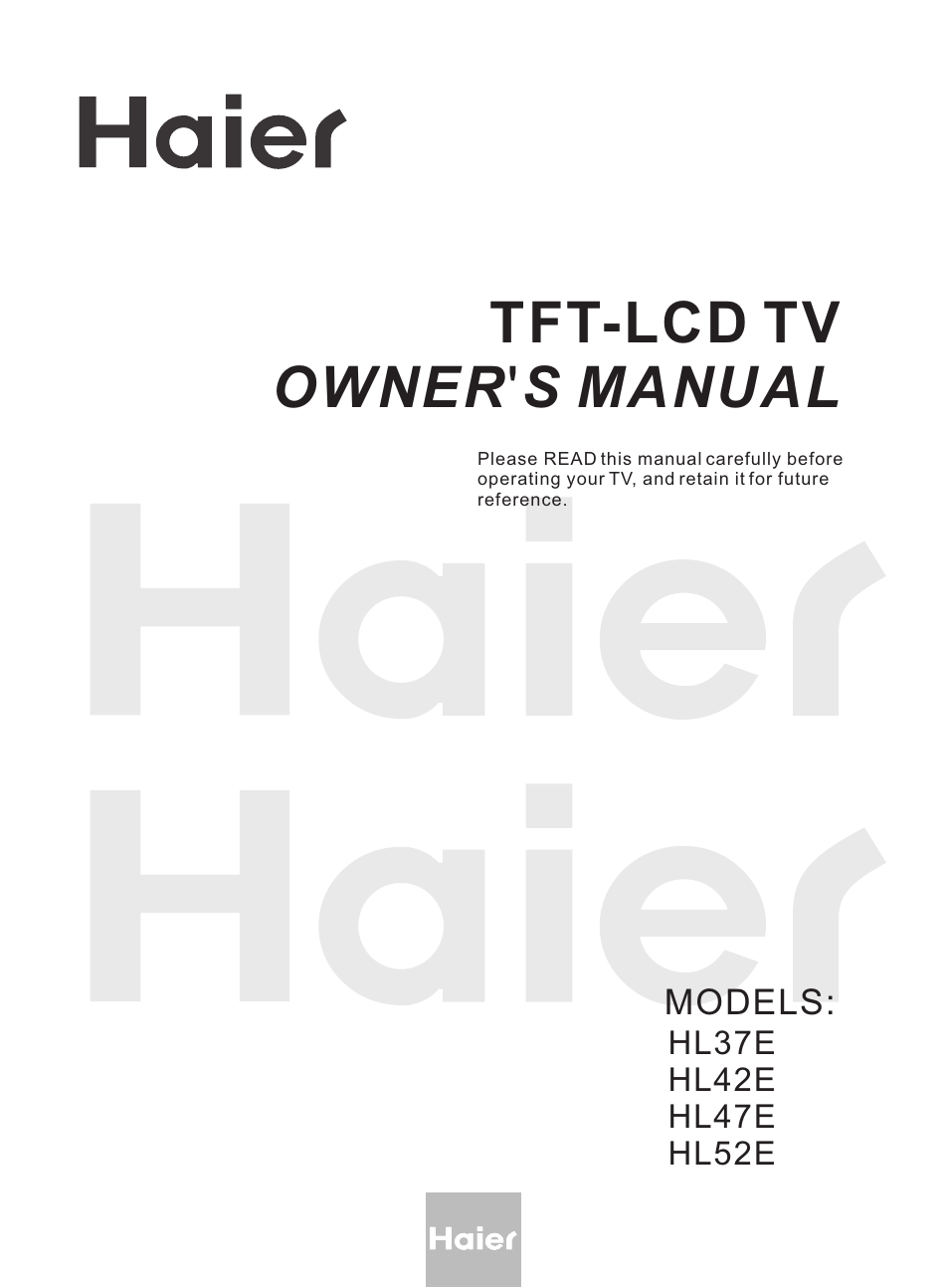 haier HL47E User Manual | 50 pages