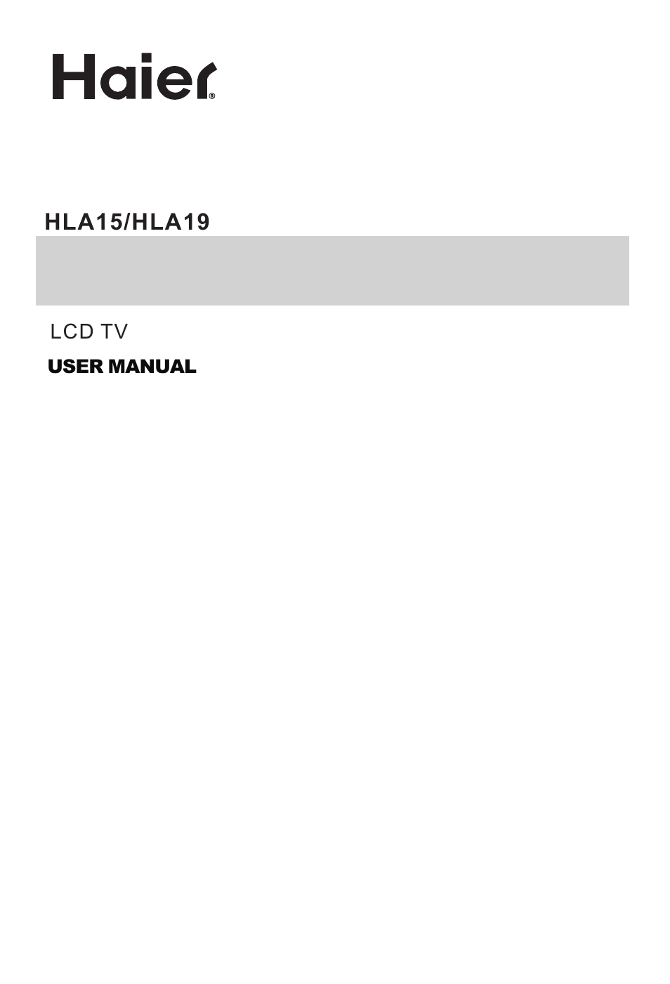 haier HLA15 User Manual | 27 pages