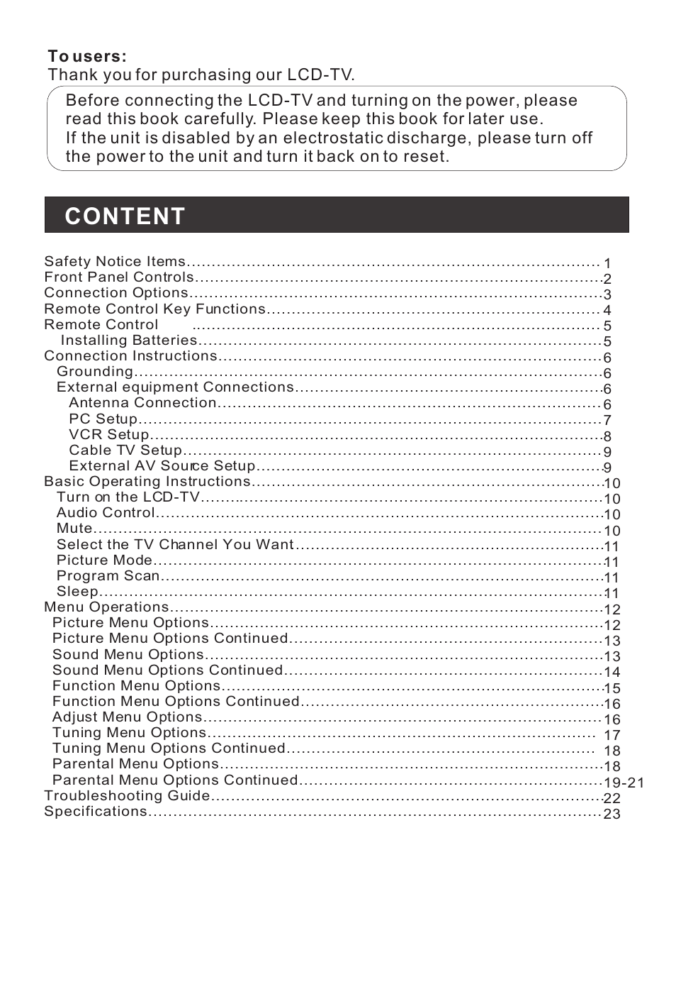 Content | haier HLA15 User Manual | Page 3 / 27