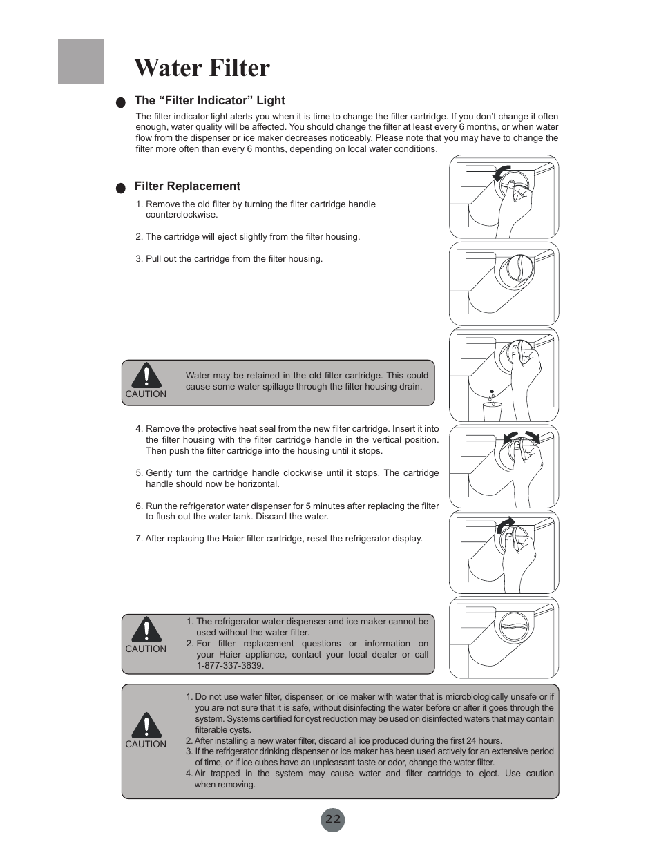 Water filter | haier PRCS25SD User Manual | Page 23 / 96