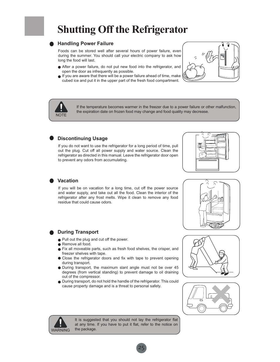 Shutting off the refrigerator | haier PRCS25SD User Manual | Page 26 / 96