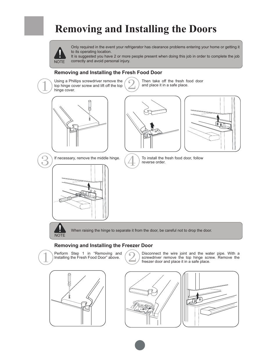 Removing and installing the doors | haier PRCS25SD User Manual | Page 6 / 96