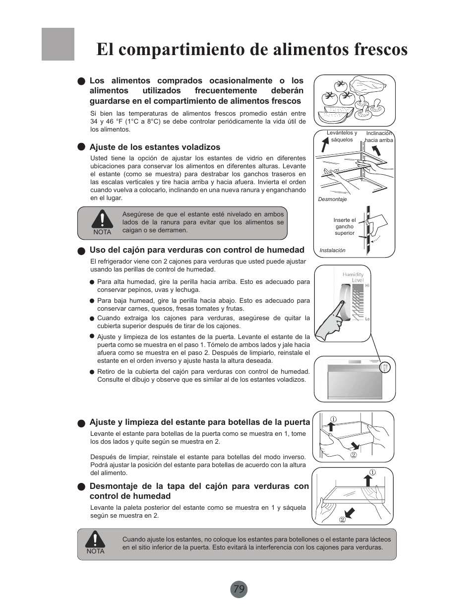 El compartimiento de alimentos frescos | haier PRCS25SD User Manual | Page 80 / 96