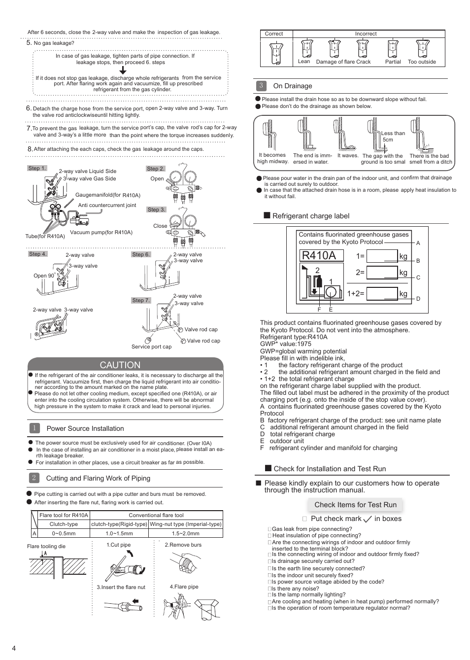 R410a, Caution, 11+2= kg | 2kg 2= 1 | haier 0010506358 User Manual | Page 4 / 4