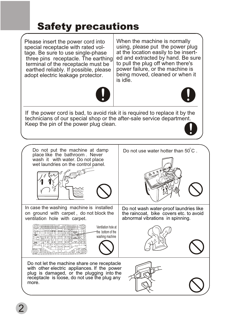 Safety precautions | haier HWM120-AS User Manual | Page 4 / 18