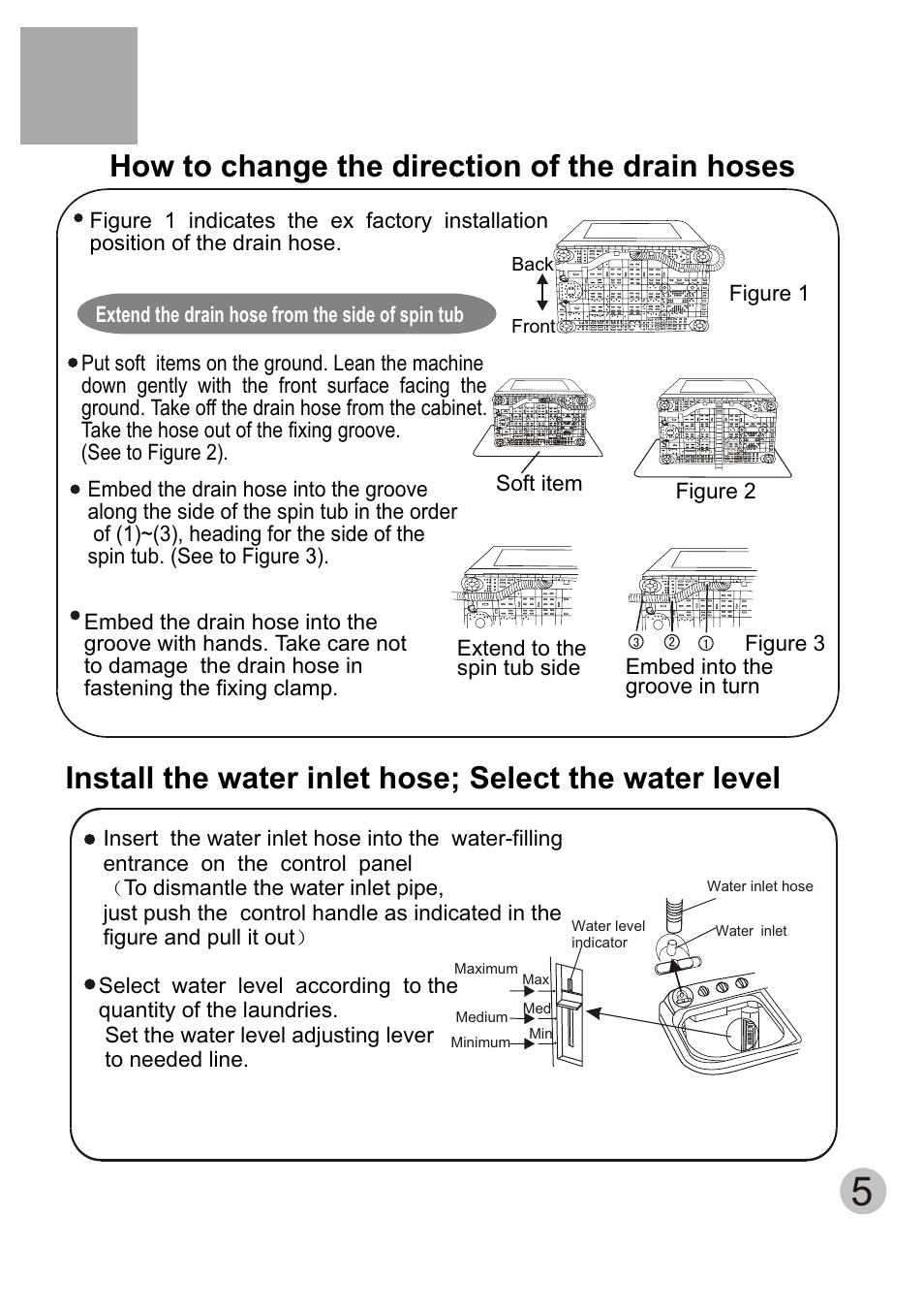 How to change the direction of the drain hoses | haier HWM120-AS User Manual | Page 7 / 18