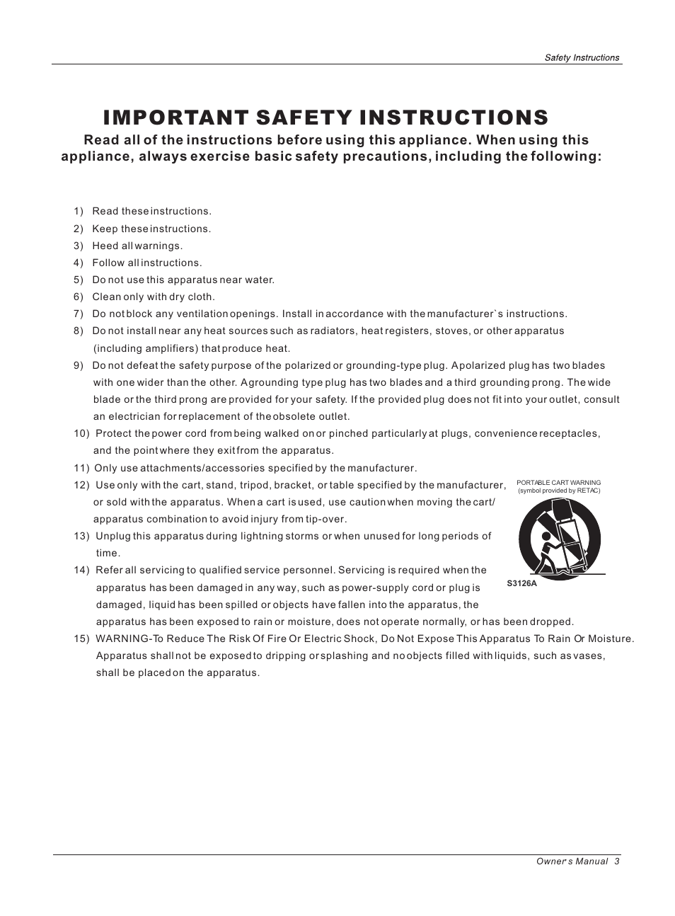 Important safety instructions | haier HL40B User Manual | Page 3 / 45