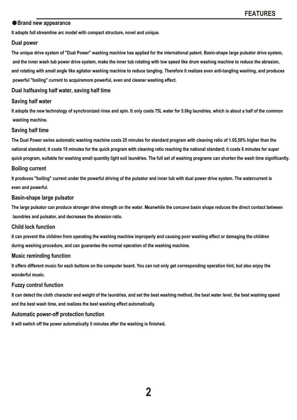 Features | haier HLP22P User Manual | Page 3 / 4