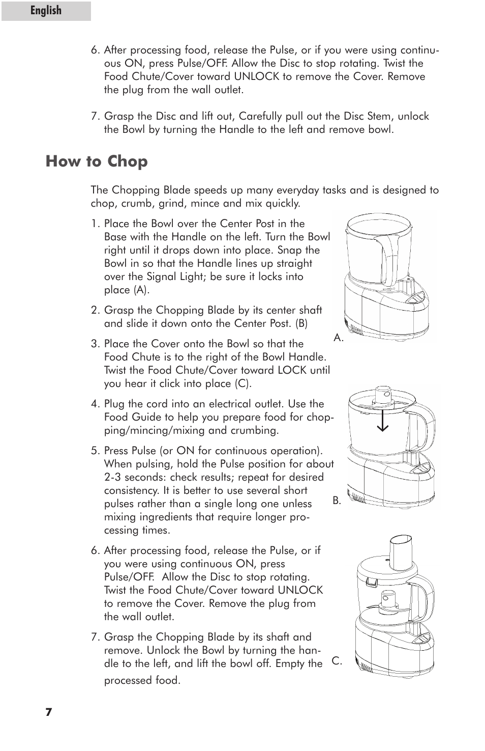 How to chop | haier HFP400SS User Manual | Page 8 / 16
