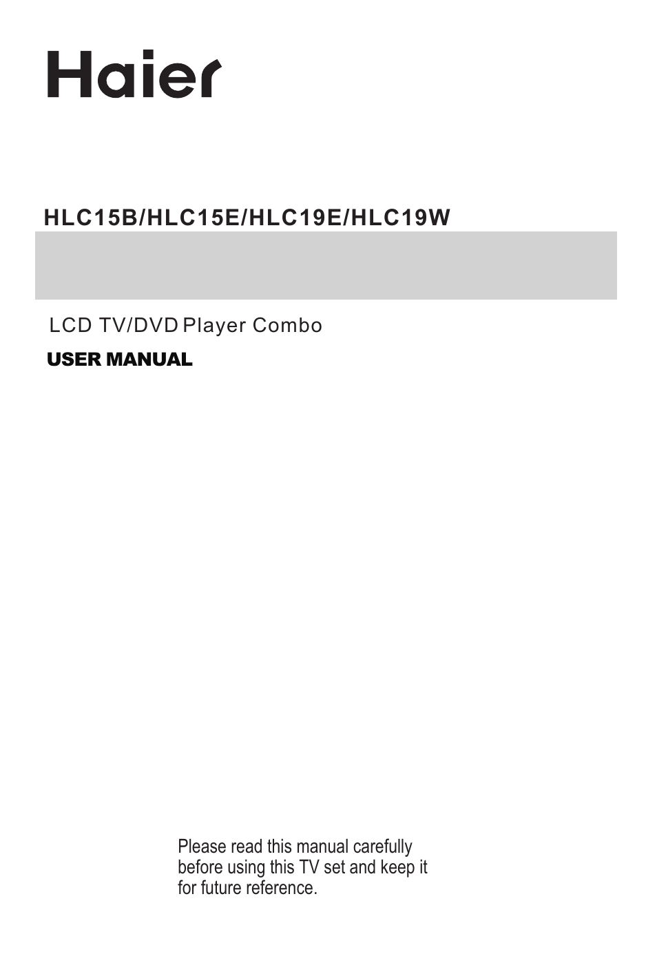 haier HLC15B User Manual | 42 pages