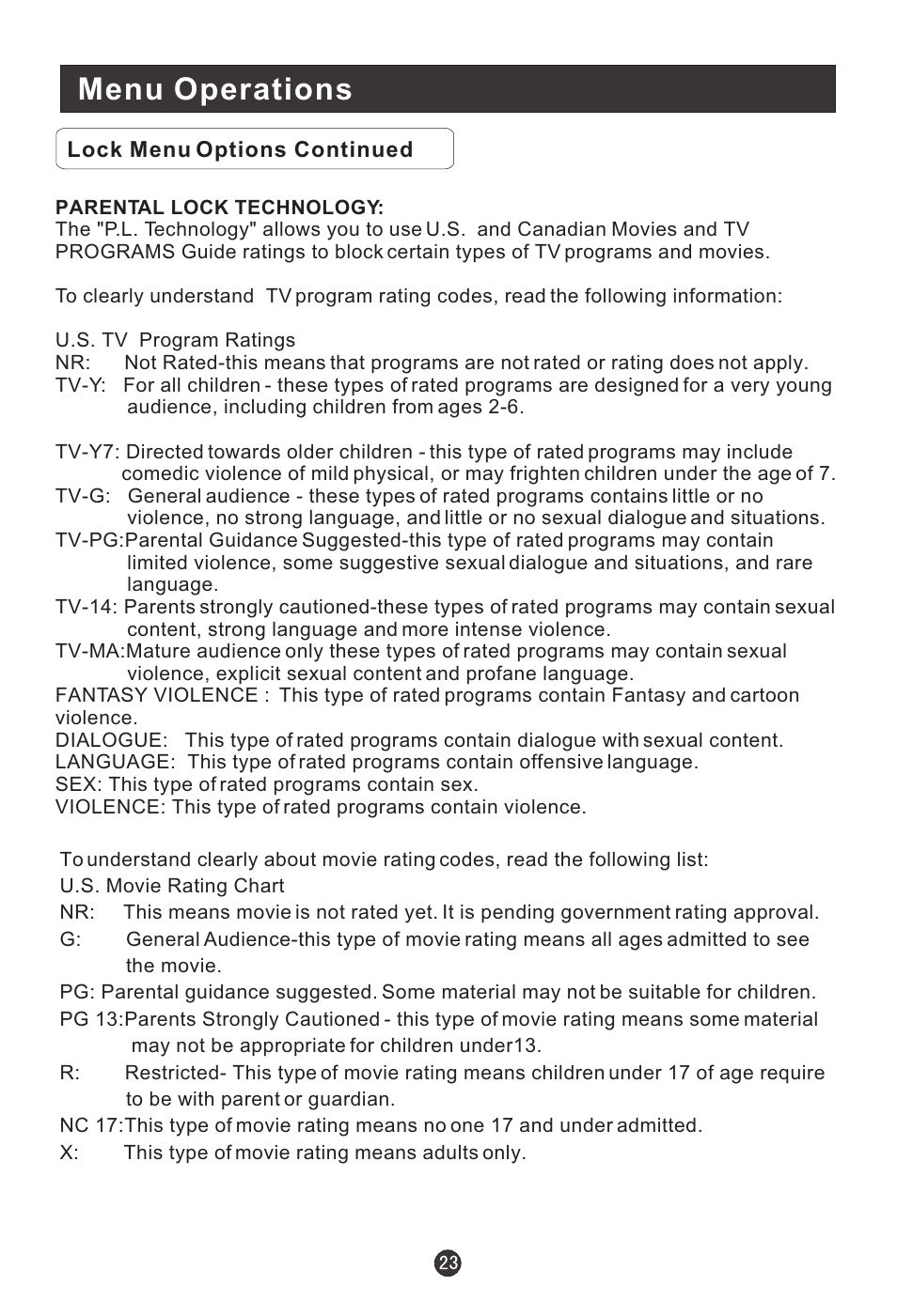 Menu operations | haier HLC15B User Manual | Page 28 / 42