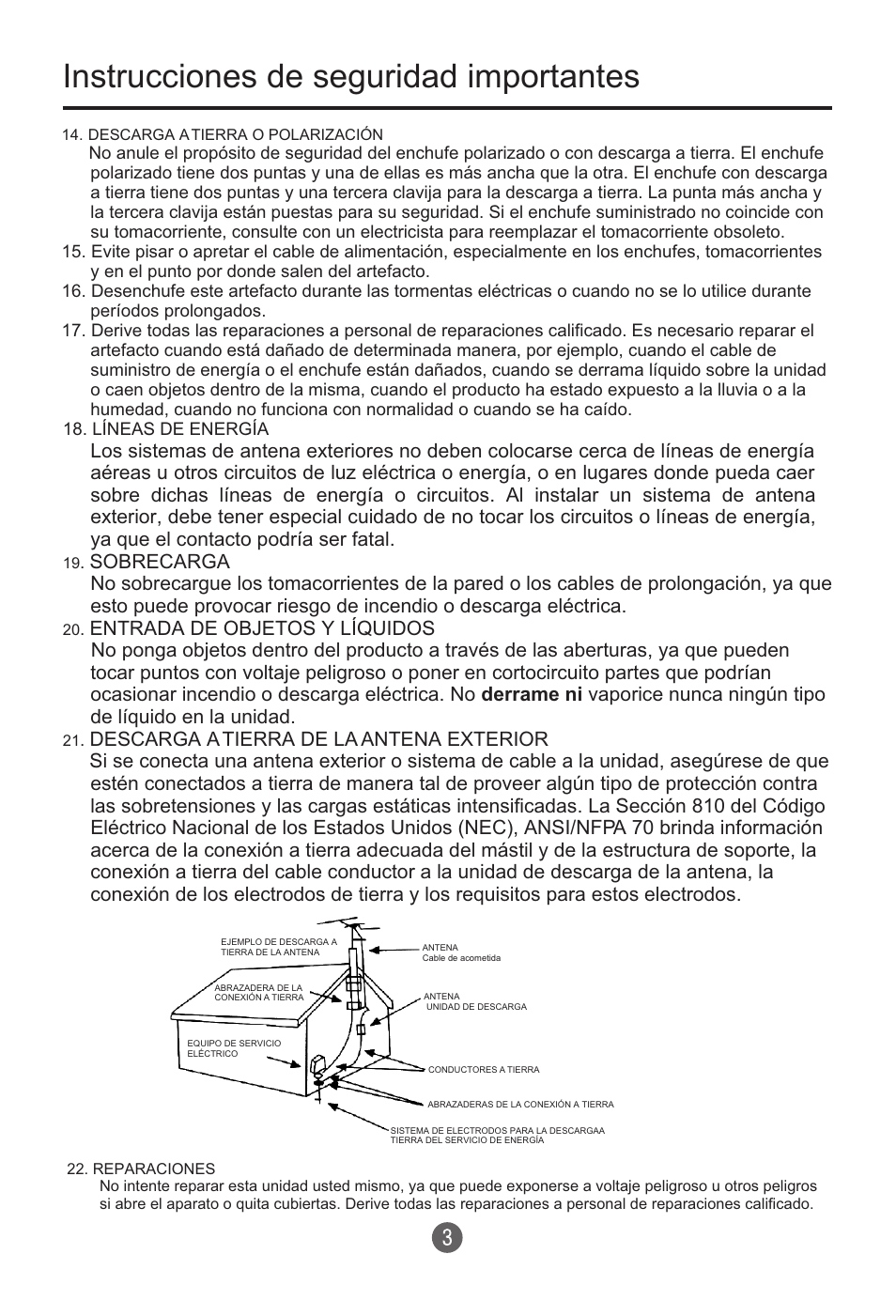 Instrucciones de seguridad importantes | haier HTR20 User Manual | Page 44 / 80