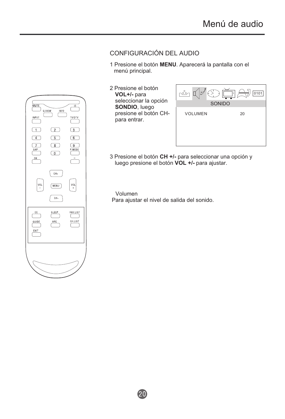 Menú de audio | haier HTR20 User Manual | Page 61 / 80