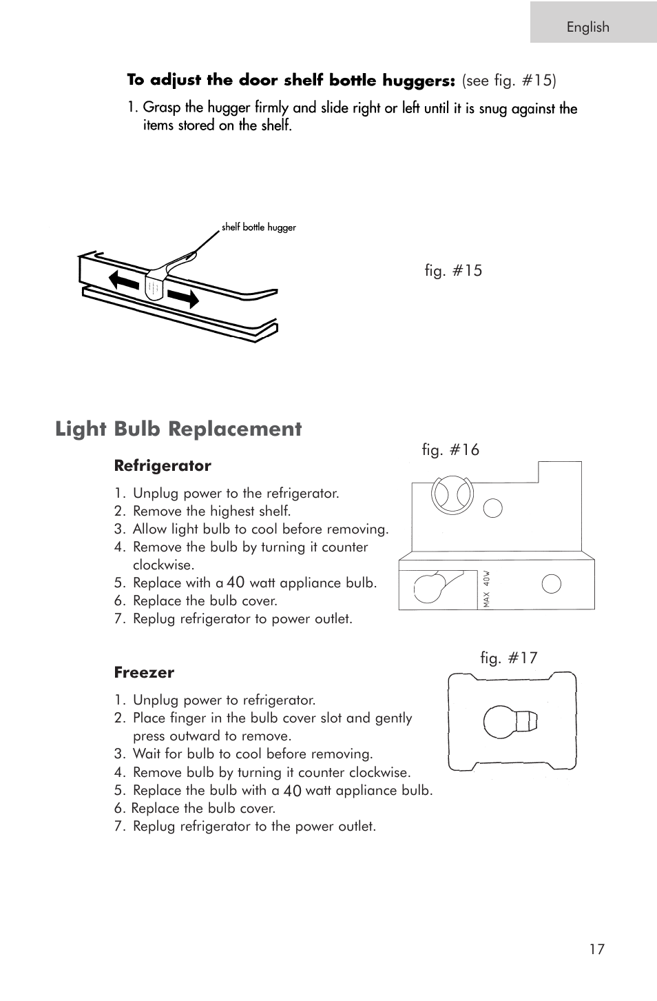 Light bulb replacement | haier PRTS User Manual | Page 19 / 81