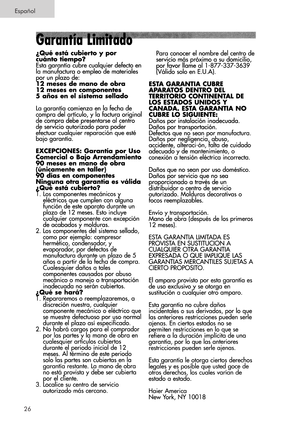 haier PRTS User Manual | Page 80 / 81