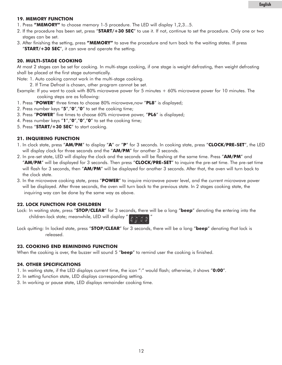 haier MWM13110GSS User Manual | Page 13 / 16