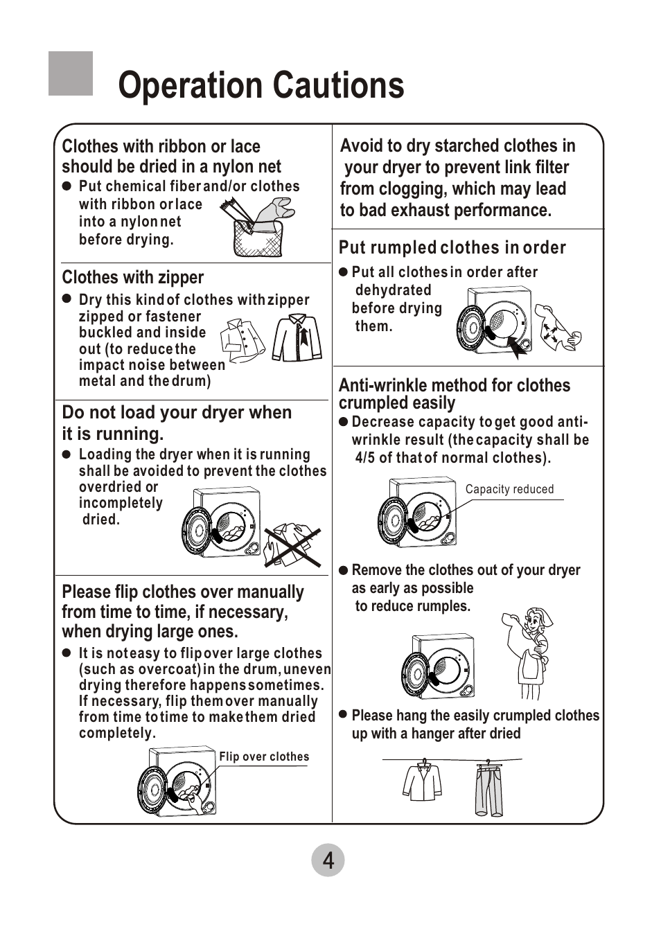 Т³гж 6, Operation cautions | haier HDM8.0-61 User Manual | Page 6 / 12
